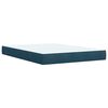 vidaXL Boxspring met matras fluweel blauw 160x200 cm