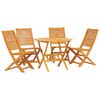 vidaXL Tuin eettafelset 5 pcs Bruin Massief Acaciahout