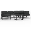 vidaXL 7-delige Loungeset met kussens aluminium antracietkleurig