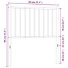 vidaXL Vervangend hoofdbord metaal wit 75 cm