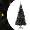 vidaXL Kerstboom met ledverlichting Zwart 180 cm PVC en staal