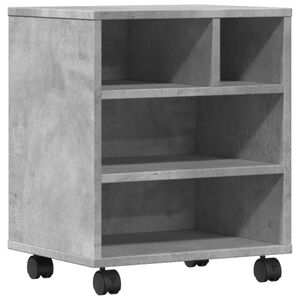 vidaXL Printerkastje met wielen 41x32x48 cm betongrijs