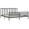 vidaXL Bedframe met hoofdbord massief hout grijs 200x200 cm