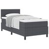vidaXL Boxspring bed Donkergrijs en Wit 193 x 90 x 88 cm Katoenen stof