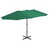 vidaXL Parasol met aluminium paal 460x270 cm groen