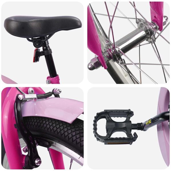 vidaXL Kinderfiets 20 Inch voor 6-11 jaar oud Donkerroze