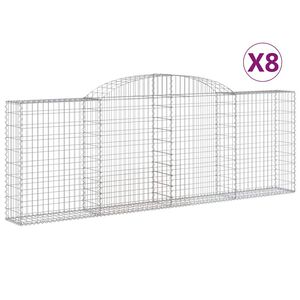vidaXL Schanskorven 8 st gewelfd 300x30x100/120 cm ijzer