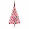 vidaXL Kunstmatig Voorverlicht Kerstboom met 150 LED Roze 120 cm PVC