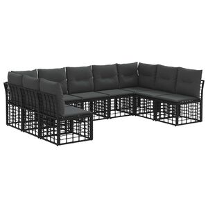 vidaXL Buiten bankenset Zwart Polyester