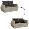 vidaXL 8-delige Loungeset met kussens poly rattan lichtgrijs