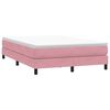 vidaXL Boxspring met matras fluweel roze 160x220 cm