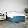 vidaXL Boxspring met matras fluweel blauw 140x190 cm