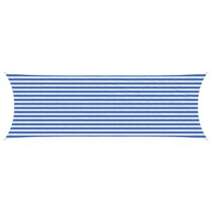 vidaXL Zonneschaduwzeil Blauw en Wit 2 x 6 m HDPE