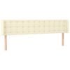 vidaXL Hoofdbord met randen 163x16x78/88 cm kunstleer cr&egrave;mekleurig