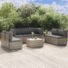 vidaXL 8-delige Loungeset met kussens poly rattan grijs
