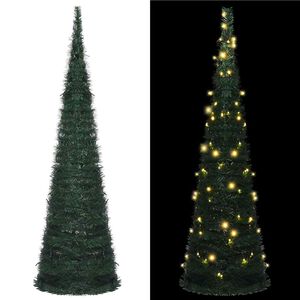 vidaXL Kunstkerstboom met verlichting pop-up 210 cm groen