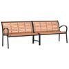 vidaXL Tuinbank 231 cm hout en gepoedercoat staal bruin