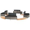 vidaXL Hottub-ombouw poly rattan massief acaciahout grijs