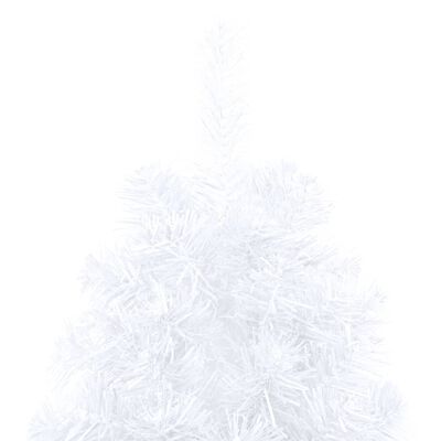 vidaXL Kunstkerstboom met verlichting half standaard 120 cm PVC wit