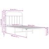 vidaXL Bedframe met hoofdbord metaal wit 90x190 cm
