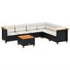 vidaXL 7-delige Loungeset met kussens poly rattan zwart