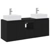 vidaXL Badkamerkastenset 3 st Zwart 129 x 41 x 79,5 cm Bewerkt hout