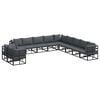 vidaXL Tuinbankenset 11 st Zwart Aluminium