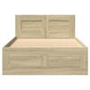 vidaXL Bedframe met hoofdbord bewerkt hout sonoma eiken 75x190 cm