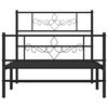vidaXL Bedframe met hoofd- en voeteneinde metaal zwart 90x200 cm