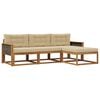 vidaXL Buiten bankenset met kussen 4 pcs Natuurlijk en Beige