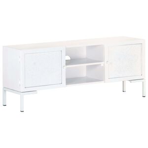 vidaXL Tv-meubel 115x30x46 cm massief mangohout wit