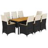 vidaXL 9-delige Tuinset poly rattan zwart