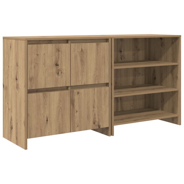 vidaXL Dressoir 2 pcs Artisan Eiken 70 x 41 x 75 cm Bewerkt hout
