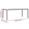 vidaXL Tuintafel met glazen blad 190x90x75 cm poly rattan zwart