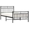 vidaXL Bedframe met hoofd- en voeteneinde metaal zwart 100x190 cm