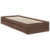 vidaXL Opslag bed met hoofdeinde Bruin Eiken 75 x 190 cm Bewerkt hout