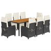vidaXL 9-delige Tuinset poly rattan zwart