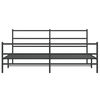 vidaXL Bedframe met hoofd- en voeteneinde metaal zwart 183x213 cm