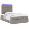 vidaXL Ottoman bed met matras en LED's 120x190 cm stof taupe