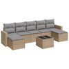 vidaXL 8-delige Loungeset met kussens poly rattan beige