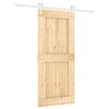 vidaXL Schuifdeur Natuurlijk en Wit 90 x 210 cm Massief Grenenhout