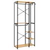 vidaXL Kledingkast 90x40x213 cm metaal spaanplaat zwart en eikenkleur