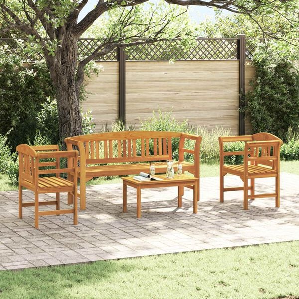 vidaXL Tuinrozelounge set 4 pcs Naturel Massief Acaciahout