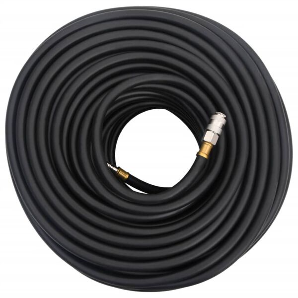 vidaXL Luchtslang hybride 0,6'' 100 m rubber en PVC zwart