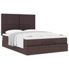 vidaXL Ottoman bed met matras 140x190cm stof donkerbruin