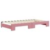vidaXL Slaapbank met onderschuifbed 100x200 cm fluweel roze
