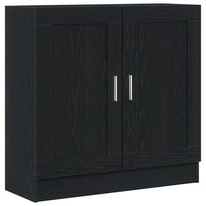 vidaXL Boekenkast 3-laags 82,5 x 30,5 x 80 cm Bewerkt hout Zwart Eiken