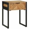 vidaXL Nachtkastje Bruin 40 x 35 x 50 cm Massief acaciahout en metaal