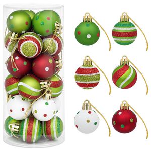 vidaXL Kerstballen set 72 st Lichtgroen, wit en rood &Oslash; 3 cm Kunststof