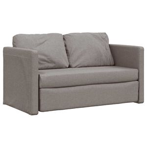 vidaXL Slaapbank vloermodel 2-in-1 112x174x55 cm stof taupe